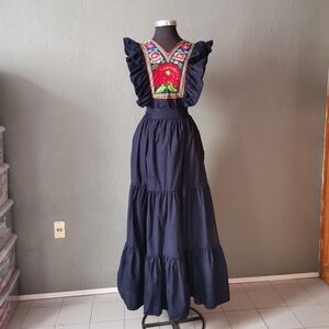 Hand Embroidered Maxi Dress- Size 10/12